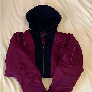 Light sweatshirt/jacket all-in-one